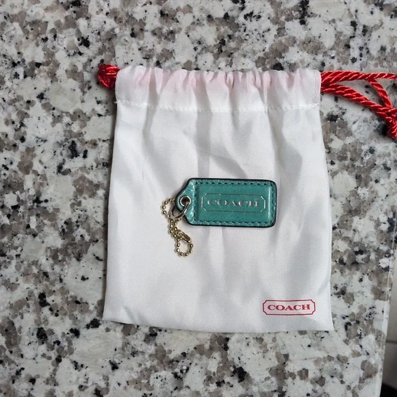 Authentic Coach Hang Tag In Aqua Turquoise Blue 2" x 1" - Picture 5 of 6
